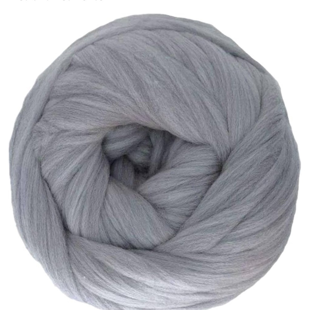 9lbs Chunky merino wool roving - gray